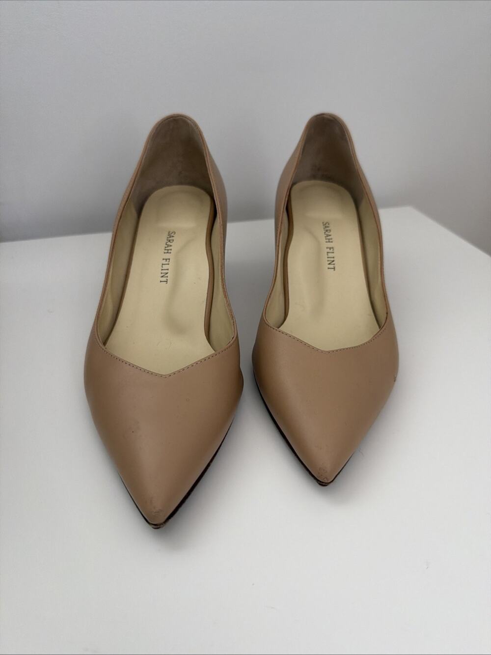Sarah Flint Perfect Emma Tan Tortoiseshell Block Heels - Size 39